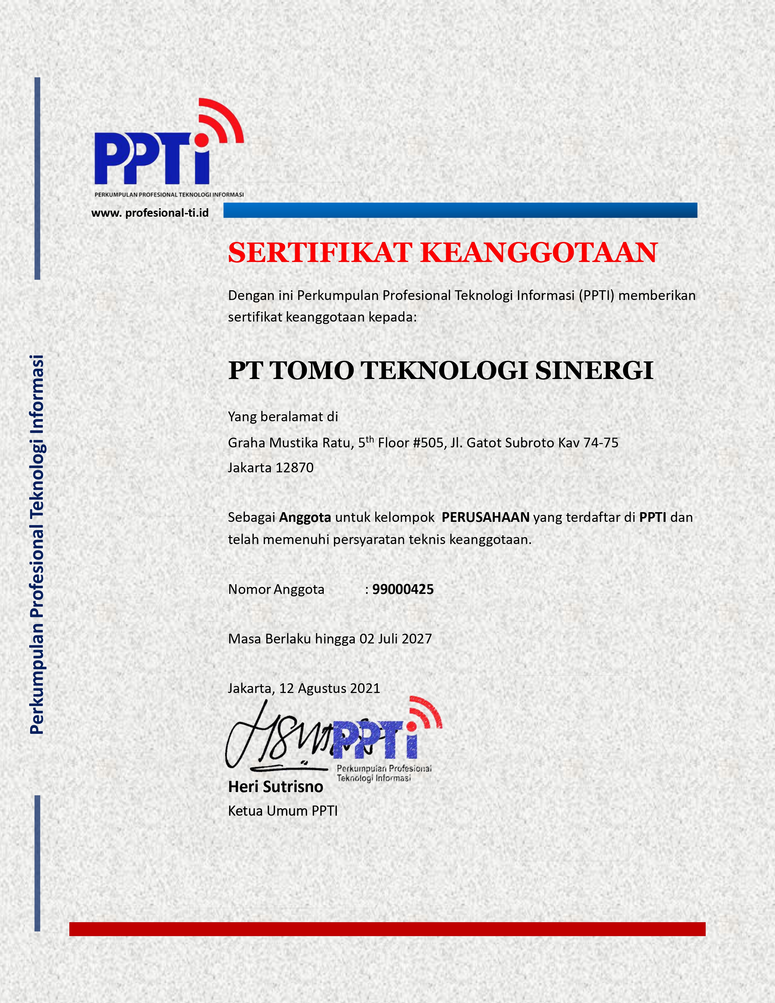 sertifikat PPPTI